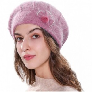 Berets Winter Beret Cap Womens Flower Knit Crochet Beanie Hat Winter Warm Cap - ❤️e - C1187CD8XXE $11.27
