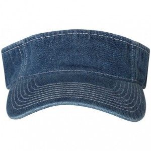 Visors Washed Denim Visor - 4029 - Navy - CC188Z9QYAD $10.78