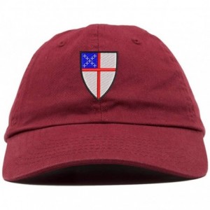Baseball Caps Episcopal Shield Logo Embroidered Low Profile Soft Crown Unisex Baseball Dad Hat - Maroon - CX18X54ZQ2A $18.67