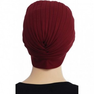 Skullies & Beanies Turban Hat Cap for Women Stylish Cotton Chemo Beanie Hat Caps - Steel Gray - CL18IYTCMO6 $17.38