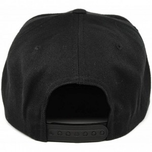 Baseball Caps 'The Old Glory' Leather Patch Classic Snapback Hat - One Size Fits All - Black - CI18ARTX2MD $23.73