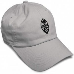 Baseball Caps Custom Soft Baseball Cap Seal of Guam Embroidery Cotton Dad Hats for Men & Women - Light Grey - CS18TLGYAM6 $13.07