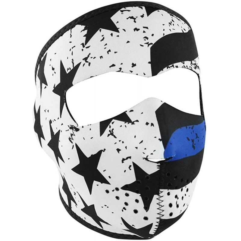 Balaclavas Neoprene Full Face Protection for Winter Sports- Biker - Thin Blue Line - CA12O57D9RK $17.91