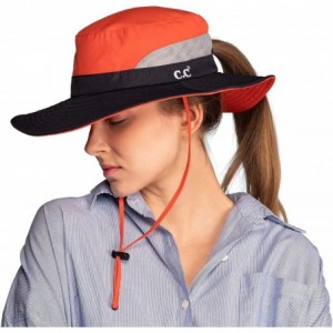 Sun Hats Hatsandscarf Exclusives Outdoor Sun Hat UV Protection Foldable Mesh Wide Brim Beach Summer Hat (ST-2177) - Orange - ...