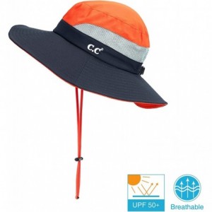 Sun Hats Hatsandscarf Exclusives Outdoor Sun Hat UV Protection Foldable Mesh Wide Brim Beach Summer Hat (ST-2177) - Orange - ...