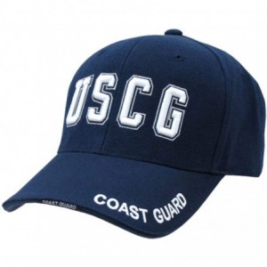 Baseball Caps US Military Legend Branch Logo Rich Embroidered Baseball Caps S001 - Uscg Txt - CZ11JZ3OKV5 $15.84