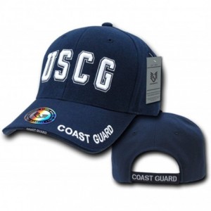 Baseball Caps US Military Legend Branch Logo Rich Embroidered Baseball Caps S001 - Uscg Txt - CZ11JZ3OKV5 $15.84