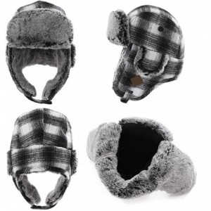 Skullies & Beanies Cotton Trapper Hat Faux Fur Earflaps Hunting Hat Warm Pillow Lining Unisex - 89079_black - CN1873KL8GI $22.17