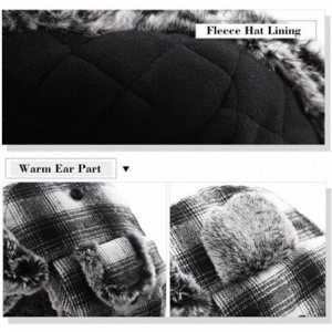 Skullies & Beanies Cotton Trapper Hat Faux Fur Earflaps Hunting Hat Warm Pillow Lining Unisex - 89079_black - CN1873KL8GI $22.17
