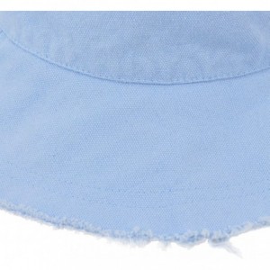 Bucket Hats Unisex Frayed Washed Bucket Hat Foldable Cotton Fisherman Cap Brim Visors Sun Hat - Light Blue - C318CHYWKQL $10.40