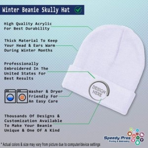 Skullies & Beanies Custom Beanie for Men & Women Coolest Dad Ever Black Embroidery Skull Cap Hat - White - CN18ZWO58MA $9.75