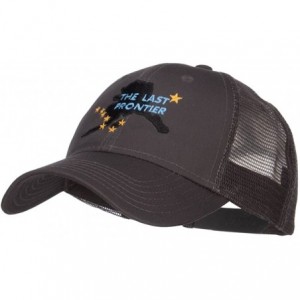 Baseball Caps Alaska Last Frontier State Embroidered Trucker Cap - Charcoal Grey - C512LJZ9LCT $28.26