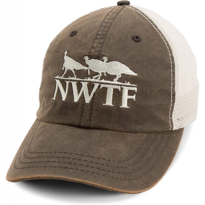 Baseball Caps Men's NWTF Mesh Hat Brown - C818CAWN6YG $18.91