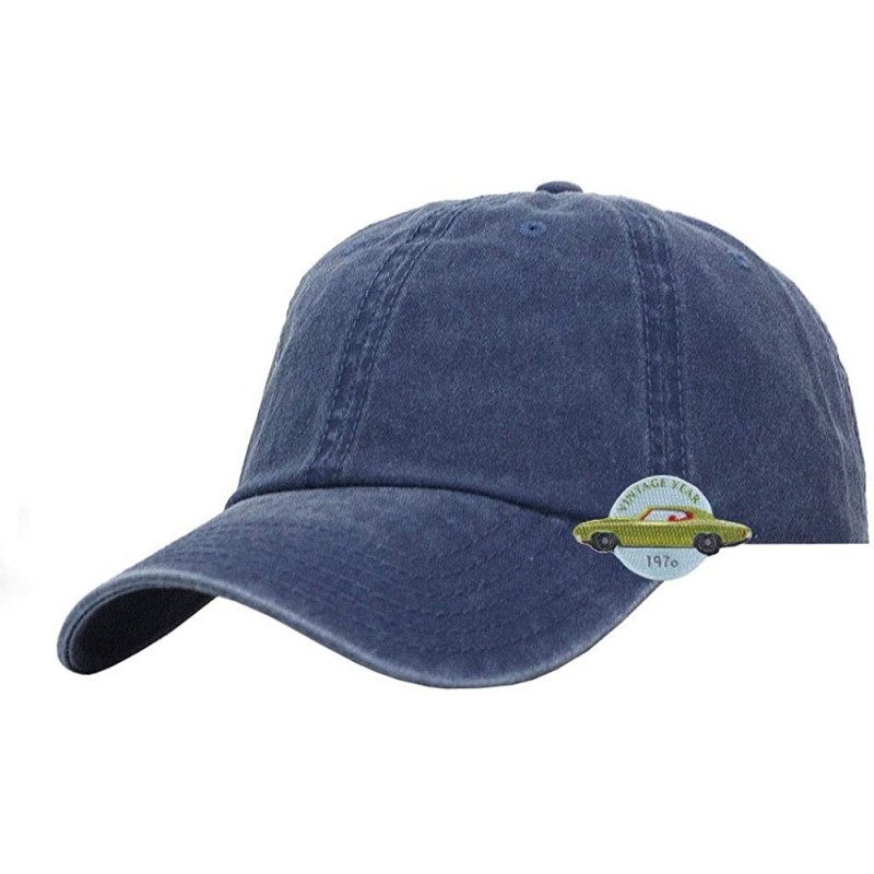 Baseball Caps Vintage Washed Cotton Twill Adjustable Dad Hat Baseball Cap - Navy 70p - CT12NGFGEUE $11.45