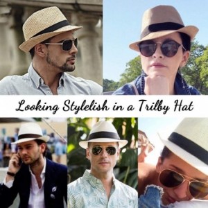 Fedoras 100% Wool Fedora Hat Mens Fedora Hats for Men Trilby Hat Straw Sun Hat Panama Hat - C718N0NKNLZ $15.08