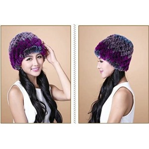 Skullies & Beanies Thicken Rex Rabbit Fur Knit Beanie Hats Multicolor - Colorful7 - CK126HY752P $24.52