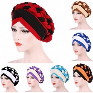 Skullies & Beanies Fashion Women India Hat Muslim Ruffle Cancer Chemo Beanie Turban Wrap Cap Gift - Black - C418R80UE0T $12.30