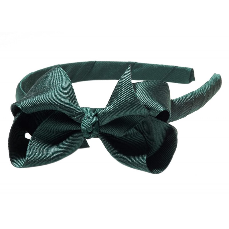 Headbands Girls"Lila" Grosgrain Bow Headband O/S Hunter Green - Hunter Green - CV11WGF2VUL $8.49