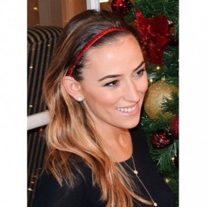 Headbands 02 Viva Diva 3/8-inch Velvet Lined Fitness and Fashion Headband Red - C511GJYSIYX $12.98