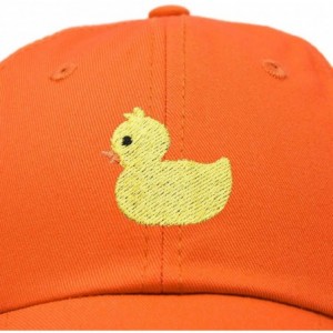 Baseball Caps Cute Ducky Soft Baseball Cap Dad Hat - Orange - C718LZ9QY0S $15.42