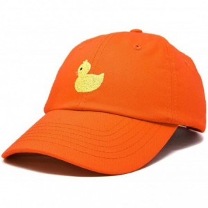 Baseball Caps Cute Ducky Soft Baseball Cap Dad Hat - Orange - C718LZ9QY0S $15.42