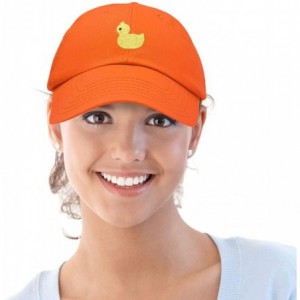 Baseball Caps Cute Ducky Soft Baseball Cap Dad Hat - Orange - C718LZ9QY0S $15.42