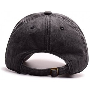 Baseball Caps Vintage-Washed Baseball Cap Men/Women Adjustable - Distressed Hats Cotton - Washed Black - C7196OIKL0Y $10.34