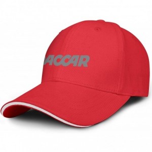 Baseball Caps Unisex Men Baseball Hat Cotton Adjustable Mesh Strapback-Paccar-Flat Cap - Red-29 - CO18T08C0YY $13.62