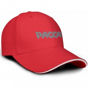 Baseball Caps Unisex Men Baseball Hat Cotton Adjustable Mesh Strapback-Paccar-Flat Cap - Red-29 - CO18T08C0YY $13.62