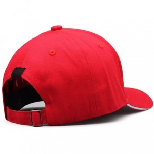 Baseball Caps Unisex Men Baseball Hat Cotton Adjustable Mesh Strapback-Paccar-Flat Cap - Red-29 - CO18T08C0YY $13.62