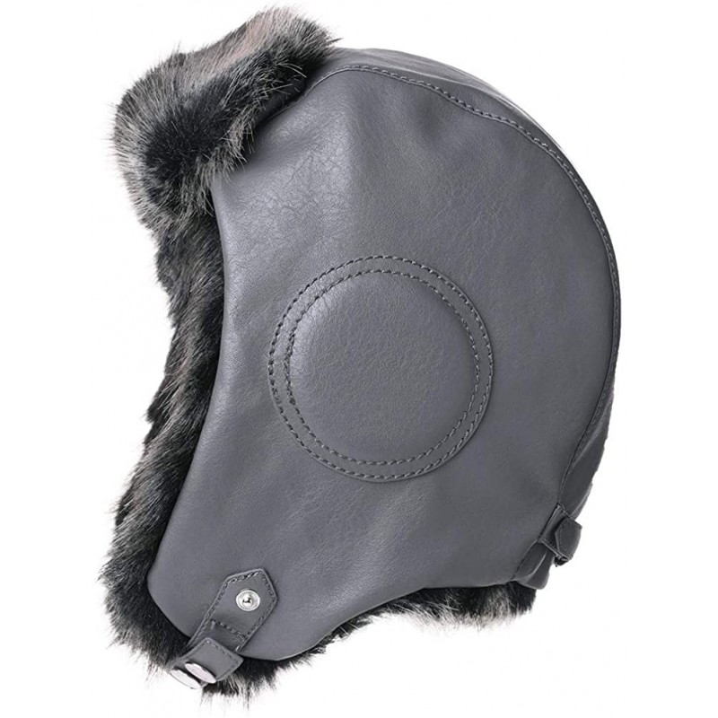 Bomber Hats Unisex Aviator Hat Winter Trapper Bomber Faux Fur Pilot Costume Trooper Cap 56-62cm - 99732-grey - CY18KR3U4NU $2...