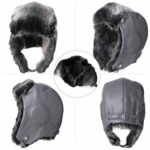 Bomber Hats Unisex Aviator Hat Winter Trapper Bomber Faux Fur Pilot Costume Trooper Cap 56-62cm - 99732-grey - CY18KR3U4NU $2...