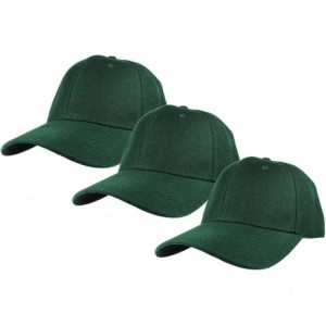 Baseball Caps Plain Baseball Cap Adjustable Back Strap 3 PC - Hunter Green - CW18C5MIMDG $12.51