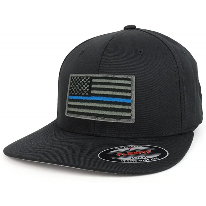 Baseball Caps XXL USA American Flag Embroidered Iron On Patch Flexfit Cap - Tbl - C318DQ6GLWT $22.78