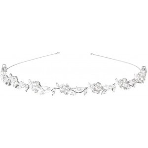 Headbands Metal Crown Tiara Rhinestone Headband for Lady Girl Women - Sliver - CC12OHZPIFN $12.78