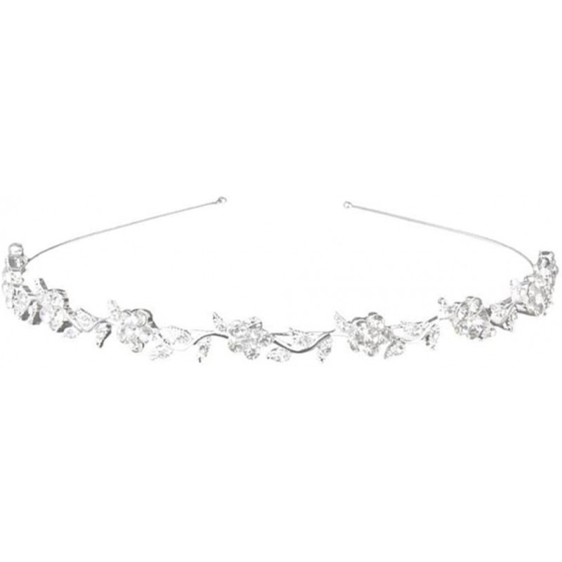 Headbands Metal Crown Tiara Rhinestone Headband for Lady Girl Women - Sliver - CC12OHZPIFN $12.78