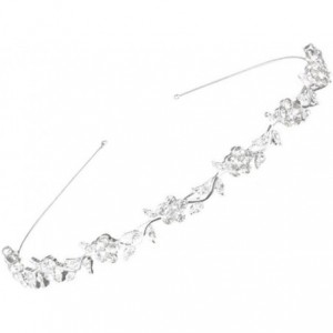 Headbands Metal Crown Tiara Rhinestone Headband for Lady Girl Women - Sliver - CC12OHZPIFN $12.78