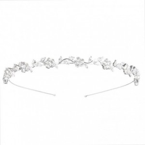 Headbands Metal Crown Tiara Rhinestone Headband for Lady Girl Women - Sliver - CC12OHZPIFN $12.78