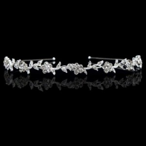 Headbands Metal Crown Tiara Rhinestone Headband for Lady Girl Women - Sliver - CC12OHZPIFN $12.78