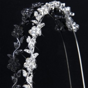 Headbands Metal Crown Tiara Rhinestone Headband for Lady Girl Women - Sliver - CC12OHZPIFN $12.78