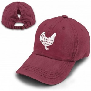 Baseball Caps Life is Better with Chickens Around Vintage Adjustable Ponytail Cowboy Cap Gym Caps for Female Women Gifts - C0...