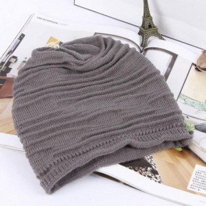 Skullies & Beanies Women Hat- Women Fashion Winter Warm Hat Girls Crochet Wool Knit Beanie Warm Caps - Gray 1 - C218692HDEI $...