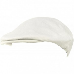 Newsboy Caps Men's Summer 100% Cotton Front Snap Solid Ivy Driver Golf Flat Cap Hat M/L - White - CC11WWOQTXB $21.29