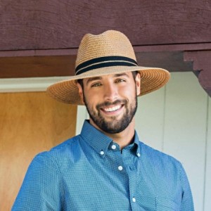 Sun Hats Men's Blake Fedora - UPF 30+- Adjustable- Designed in Australia - Ivory - CS189A4GRT8 $31.22