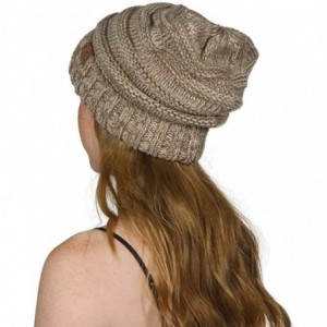 Skullies & Beanies Trendy Oversized Chunky Soft Beanie - Taupe - CK12M1RC5V3 $9.10