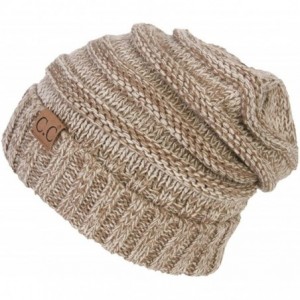 Skullies & Beanies Trendy Oversized Chunky Soft Beanie - Taupe - CK12M1RC5V3 $9.10