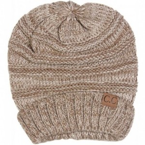 Skullies & Beanies Trendy Oversized Chunky Soft Beanie - Taupe - CK12M1RC5V3 $9.10