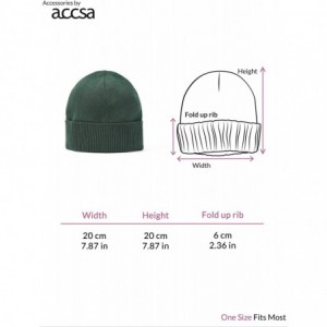 Skullies & Beanies Men Classic Beanie Warm Winter Soft 100% Cotton Knit Cuff Hat - Forest Green - CG194QZ2S4R $14.05