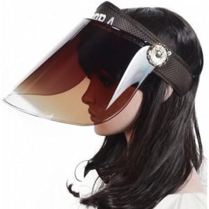 Sun Hats Women Summer Solar Protection Cap Visor Sun Hat Anti-UV Cap - Brown - CS12DE1W74F $19.34