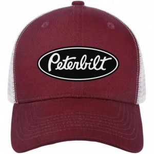 Baseball Caps Unisex Man Baseball Hat Hip Hop Adjustable Mesh Captain-Peterbilt-tiucks-Flat Cap - Burgundy-30 - CD18T0678NI $...